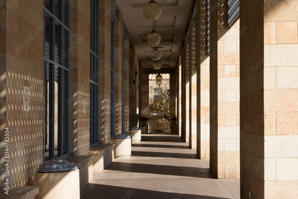 The combination of light and shadow in perspective creates geometric shapes The combination of light and shadow in perspective creates geometric shapes