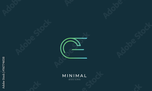 Alphabet letter icon logo CE photo