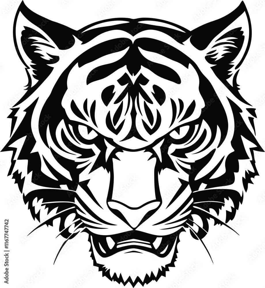 Obraz premium Tiger had silhouette vector illustration