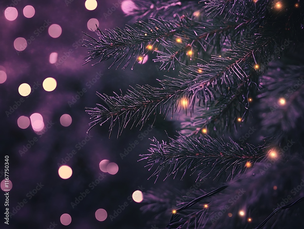 Fototapeta premium Bokeh effect with soft glowing light particles in a festive atmosphere