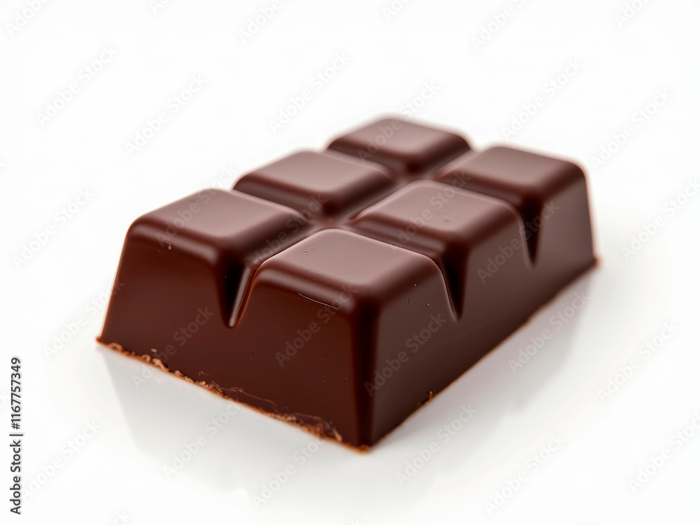 Image shows a well-structured chocolate bar with smooth, glossy surfaces, no visible branding - Generative AI Image shows a well-structured chocolate bar with smooth, glossy surfaces, no visible branding - Generative AI
