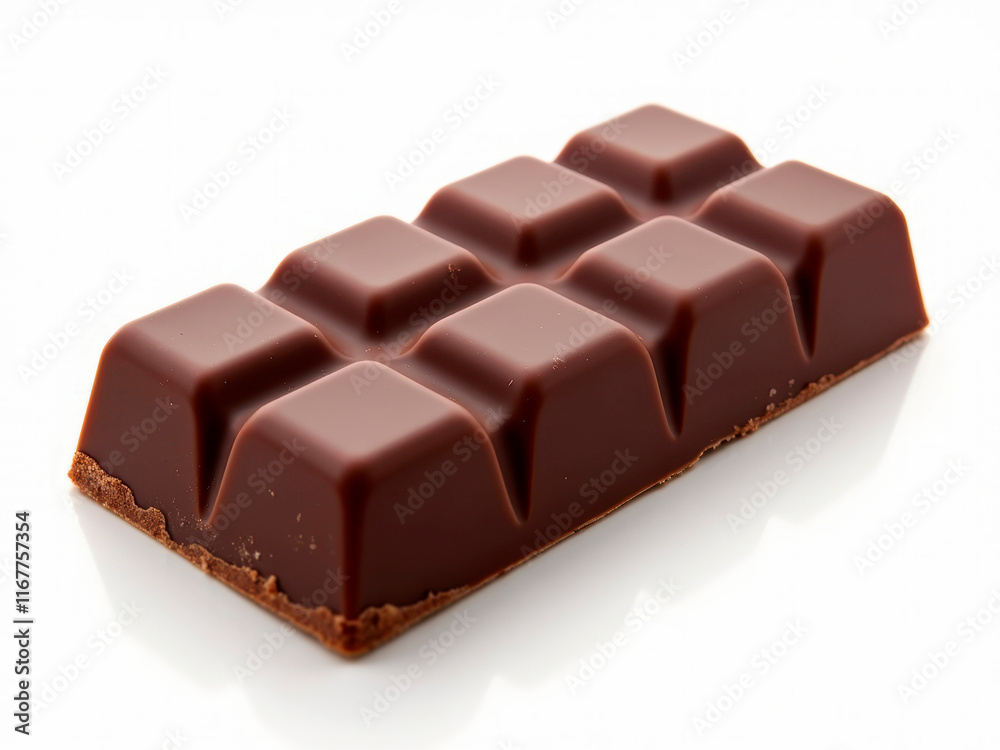 Close-up image of a segmented chocolate bar with individual compartments, smooth and shiny surface, no branding - Generative AI Close-up image of a segmented chocolate bar with individual compartments, smooth and shiny surface, no branding - Generative AI