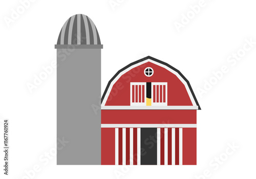 Granero y silo de granja americana