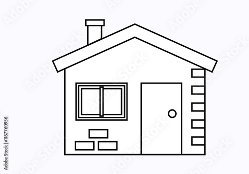Icono negro de casa rústica en fondo blanco