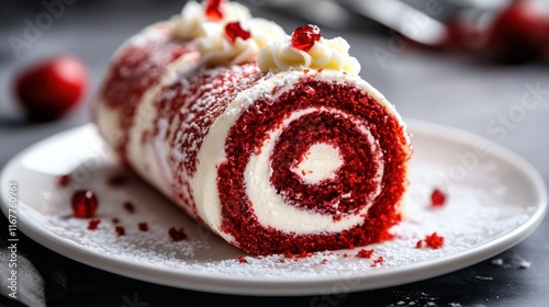 Delicious Red Velvet Cake Roll: A Festive Delight photo