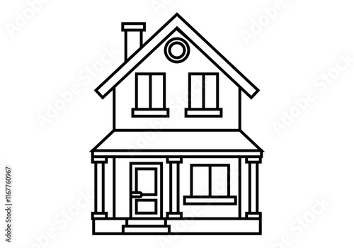 Icono nagra de casa clásica de un piso
