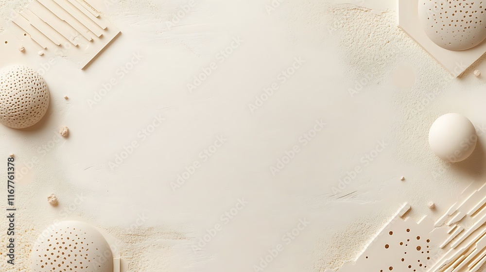 Fototapeta premium Abstract Beige Shapes and Textures Background Design