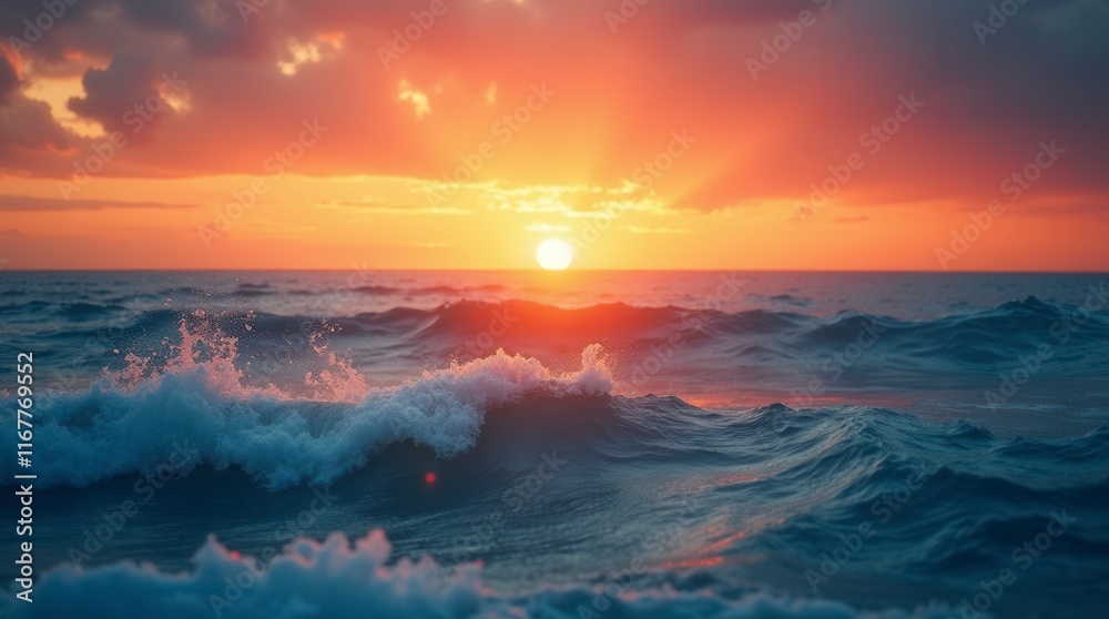Sunset Over The Sea Wave Gradient Effect Sunset Over The Sea Wave Gradient Effect