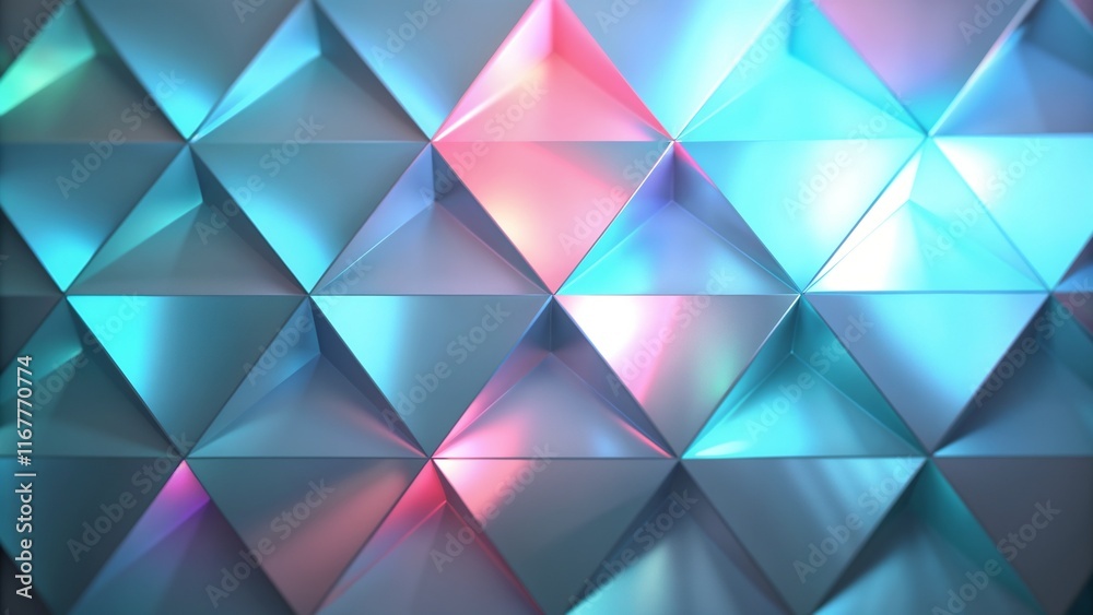Geometric abstract background with triangulated surface and colorful reflections Geometric abstract background with triangulated surface and colorful reflections