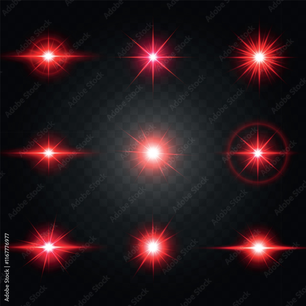 Fototapeta premium Set of bright flashes