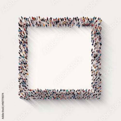 A group of diverse individuals standing side by side in a square frame