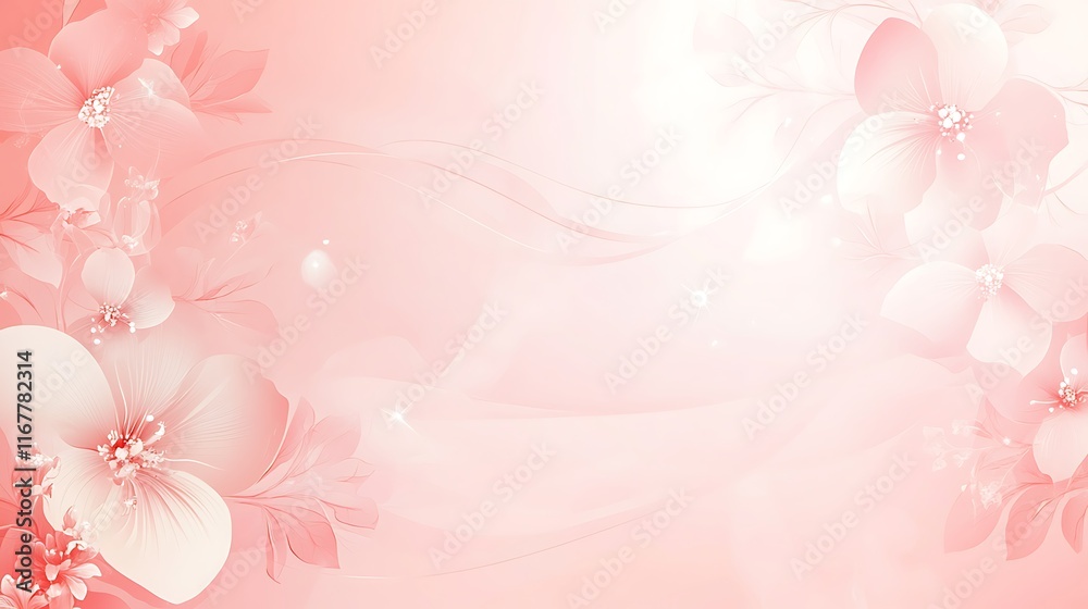 Delicate Pink Flowers and Soft Wavy Background Delicate Pink Flowers and Soft Wavy Background