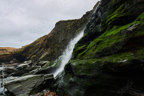 The Serene Torrent of Tintagel Falls (Close-up waterfall shot)
