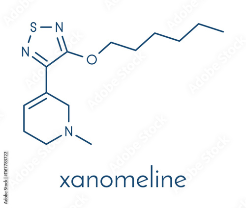 Xanomeline drug molecule. Skeletal formula. photo