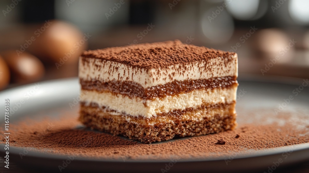 Closeup of a Delicious Tiramisu Dessert Closeup of a Delicious Tiramisu Dessert