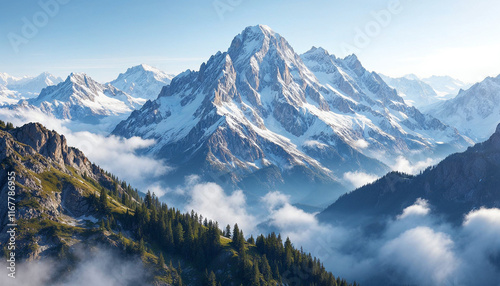 mountain shots taken from drone realistic image, ultra hd, high design very detailed