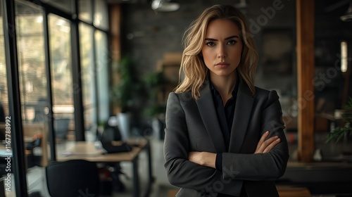 Free Download Confident Businesswoman in Modern Office - GFXLoad