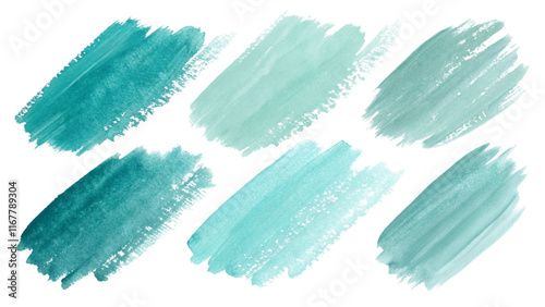 Soft teal brush strokes, watercolor texture, artistic background, abstract design, versatile for projects.