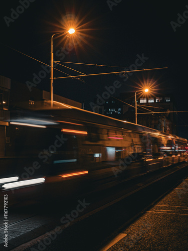 Photography night traffic in the Dublin city