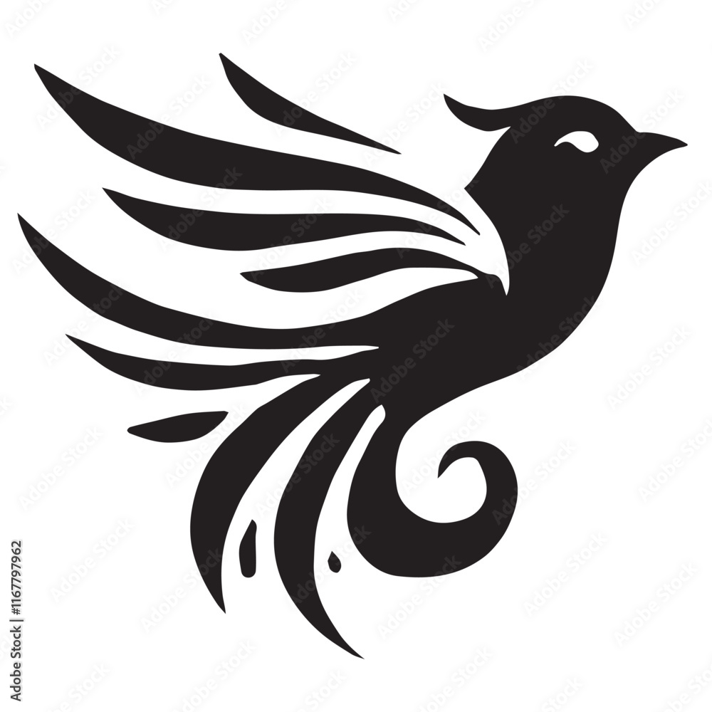 Fototapeta premium Silhouette of a palm tree on white background 