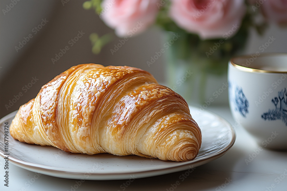 Croissant and coffee Croissant and coffee