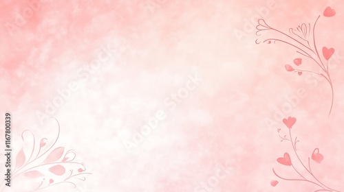 Delicate Pink Floral Heart Background Design