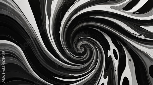 black white psychedelic swirl trippy artwork abstract acrylic background
