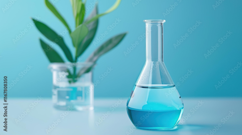 Explore the world of chemistry with a white beaker, flasks, and lab tubes, essential for scientific research and experiments. Explore the world of chemistry with a white beaker, flasks, and lab tubes, essential for scientific research and experiments.