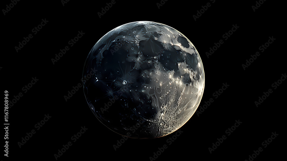 Celestial night: the moon illuminates earth from space. Moonshade. Illustration Celestial night: the moon illuminates earth from space. Moonshade. Illustration