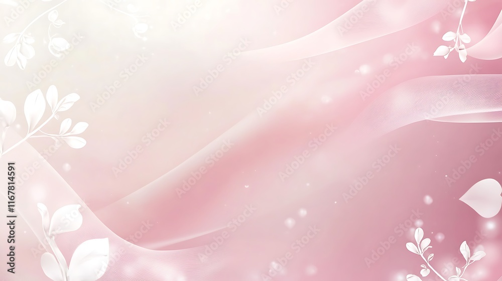 Delicate Pink Background with White Floral Accents Delicate Pink Background with White Floral Accents