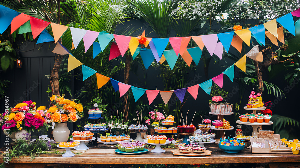 Obraz premium Bunting Party Decoration Colorful Bunting Party Decoration 