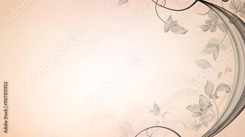 Wallpaper Mural Elegant Floral Design On Peach Background Torontodigital.ca