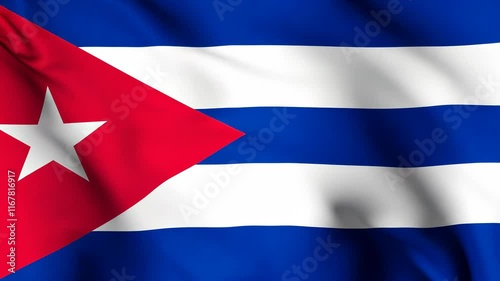 Wallpaper Mural Vibrant cuban flag waves majestically against clear sky Torontodigital.ca