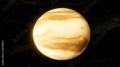 Obraz na płótnie Venus, the second planet from the Sun, glowing brightly against the vast expanse of space, symbolizing the beauty and mystery of celestial bodies. w salonie