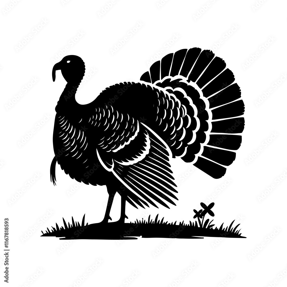 vector turkey silhouette drawing artwork vector turkey silhouette drawing artwork
