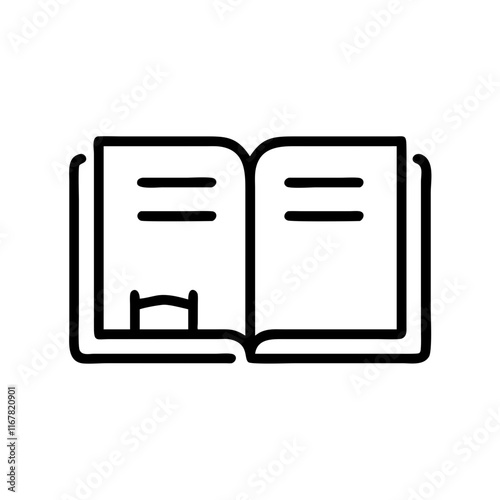 Simple illustration of an open book for education and knowledge concepts