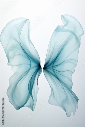Una mirada minimalista a la naturaleza: ballenas abstractas contra un lienzo celeste claro 
