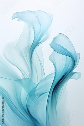 Una mirada minimalista a la naturaleza: ballenas abstractas contra un lienzo celeste claro 