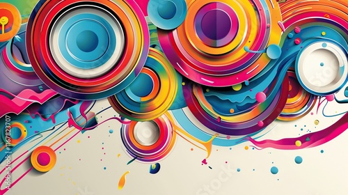 Artistic expression through circular and colorful design black 