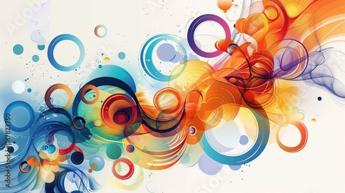 Artistic expression through circular and colorful design black 