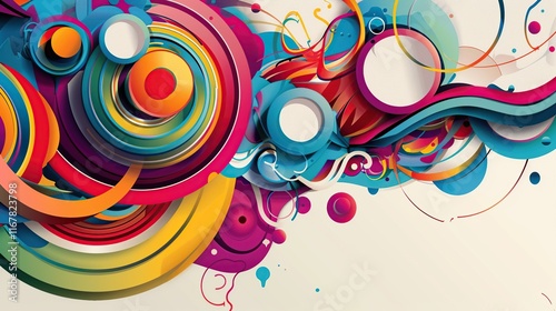 Artistic expression through circular and colorful design black 