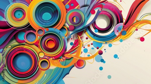 Artistic expression through circular and colorful design black 