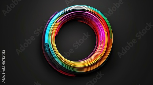 Artistic expression through circular and colorful design black 