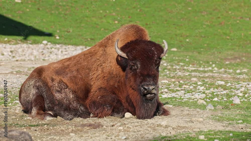 The American bison or simply bison, also commonly known as the American buffalo or simply buffalo, is a North American species of bison that once roamed North America in vast herds. 