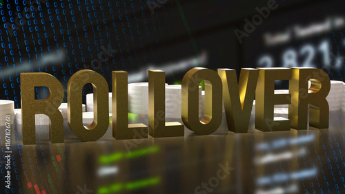 Photos The Rollover text  on Business Background 3d rendering.