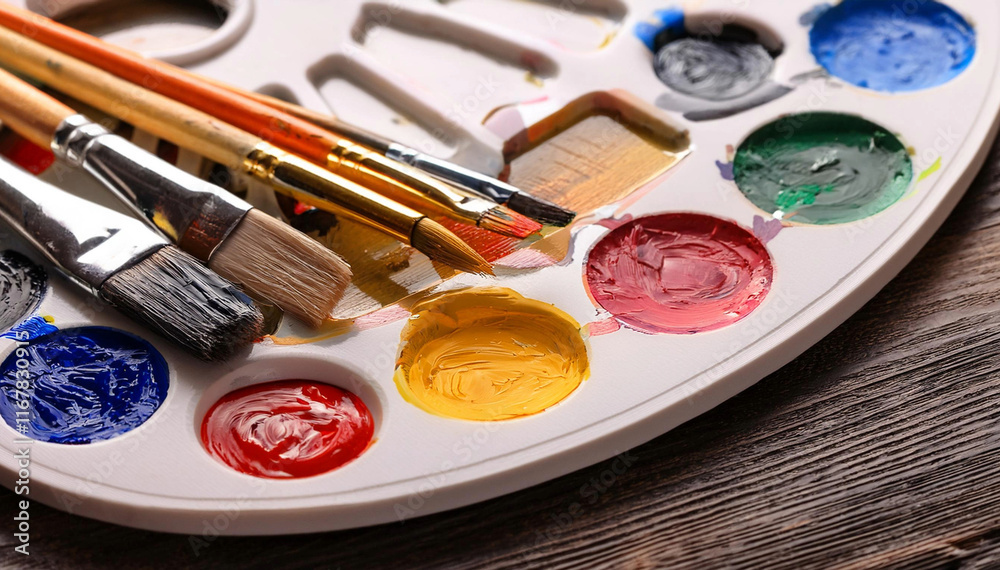 Naklejka premium Los artistas pintan