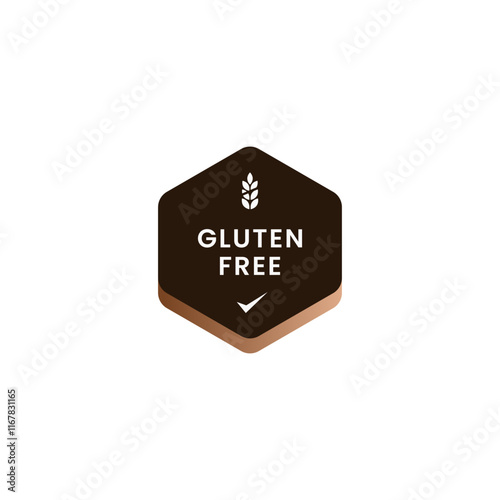 gluten free label vector. Simple design of gluten free labels or seals for healthy diet products. Gluten free logo or stamp for diet support products.