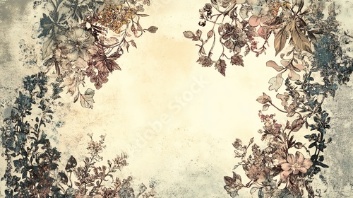 Floral pattern on vintage textured background