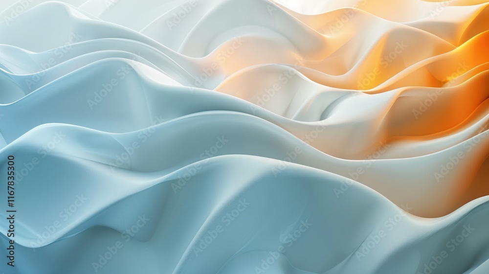 Obraz premium Horizontal waves background in hues of light blue, dark amber, and eggshell, abstract and vibrant