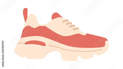 Casual female sports sneakers vector illustration